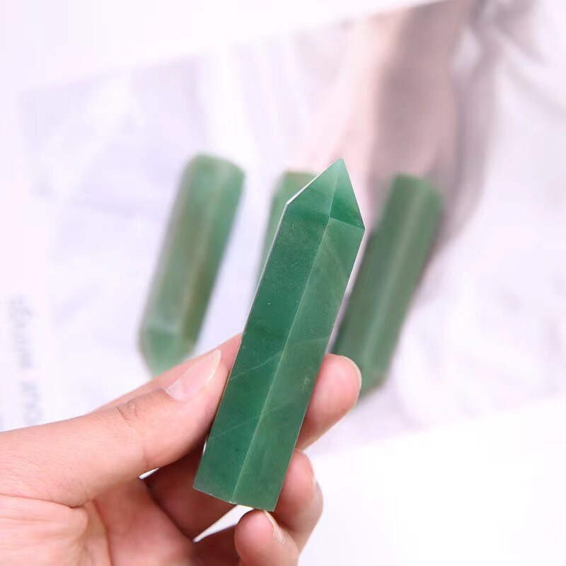Natural Crystal Point Wand Tower Column Chakra Obelisk Quartz Healing Stone Rock