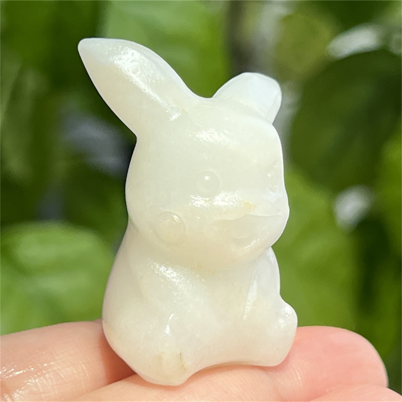 1.5" Natural quartz carved Pikachu skull Quartz crystal skull reiki healing