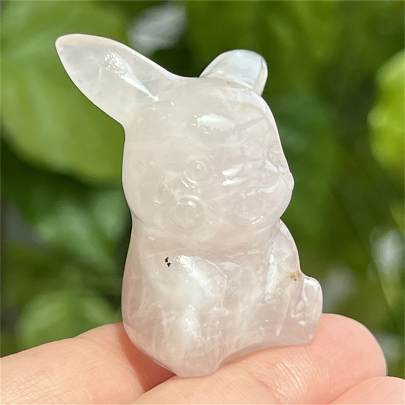 1.5" Natural quartz carved Pikachu skull Quartz crystal skull reiki healing