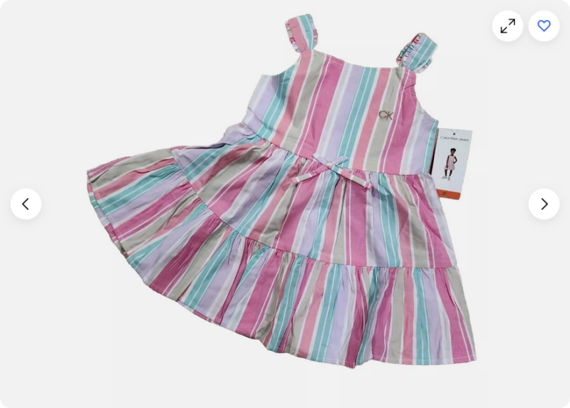 Calvin Klein Jeans - NEW Pink Striped KIDS Dress GIRLS, (PINK STRIPES, 6 ) NWT