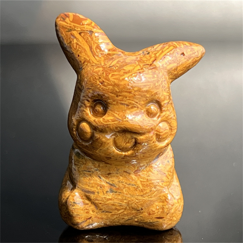 1.5" Natural quartz carved Pikachu skull Quartz crystal skull reiki healing