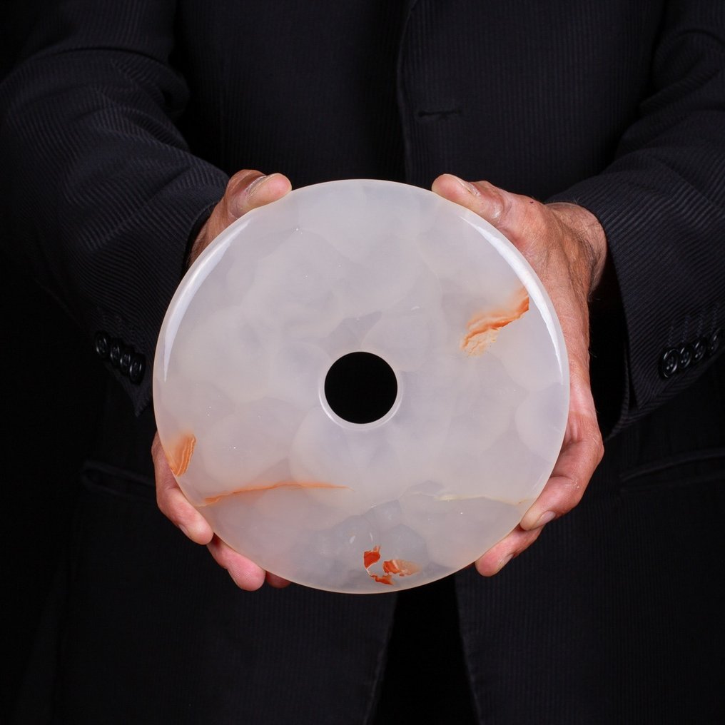 Beautiful polished Aragonite Donut-Shaped Aragonite Disc: Cyclic Harmony - Height: 180 mm - Width: 180 mm- 800 g