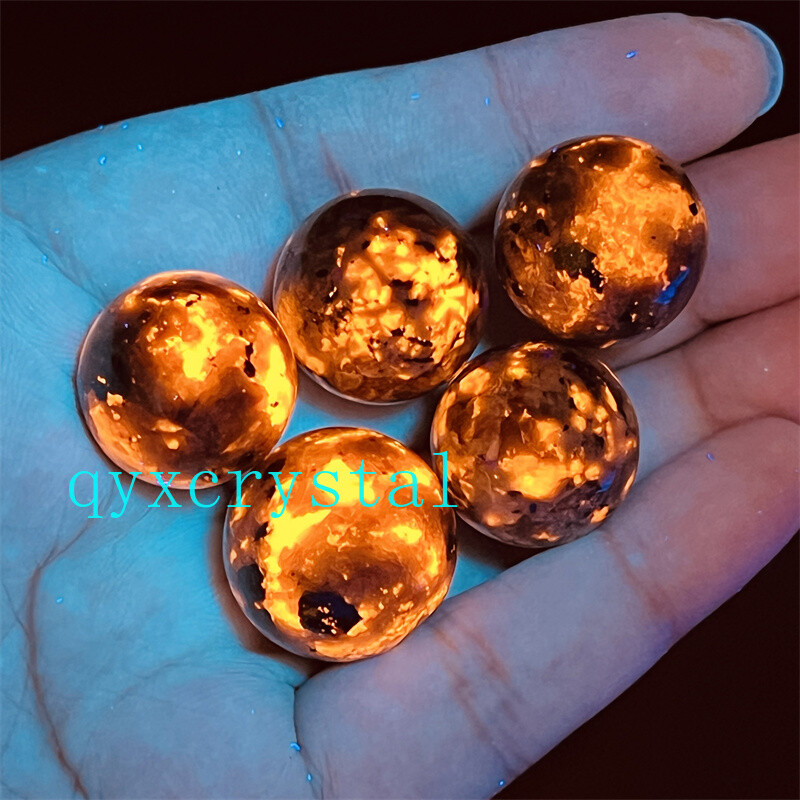 5pcs Natural Yooperite Ball Flame's stone 17mm+ sphere quartz crystal Healing