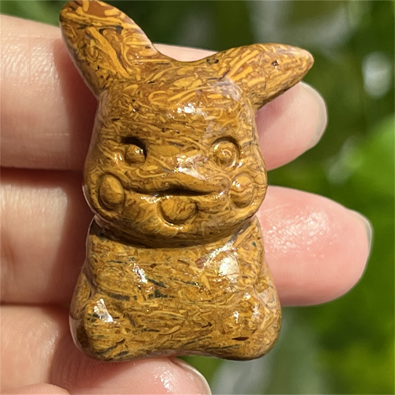 1.5" Natural quartz carved Pikachu skull Quartz crystal skull reiki healing