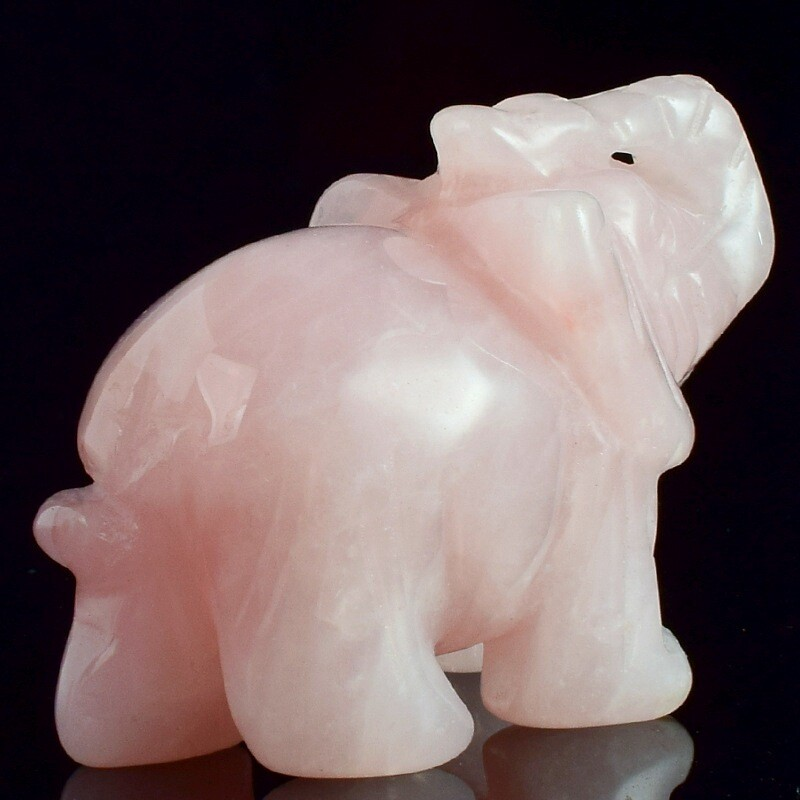 5x Natural Rose Quartz Crystal Carved Elephant Healing Rock Gemstone Animal Gift