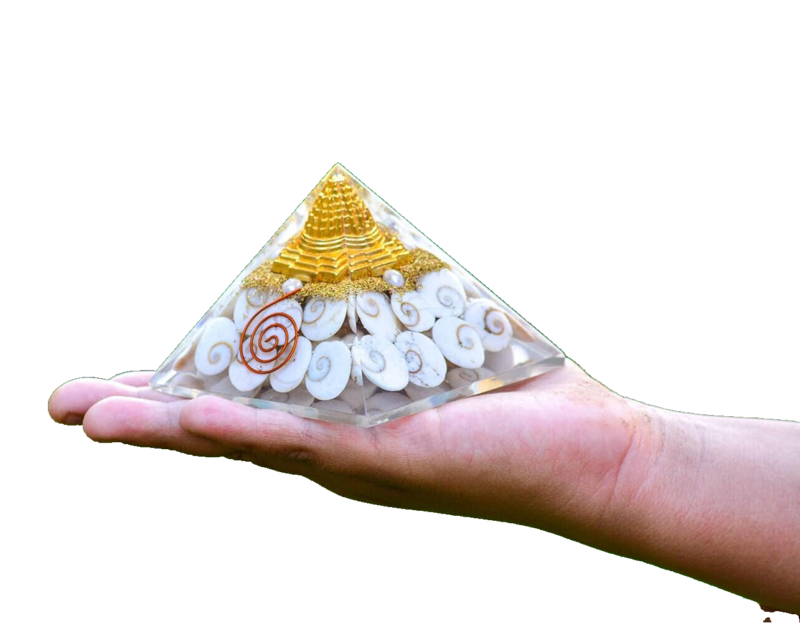 @ Healing Crystal Gomati Chakra Resin Pyramid 3x3 Inches
