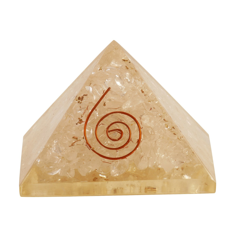 Clear Quartz Orgonite Pyramid Healing Crystal Orgone Gemstone Free Shipping