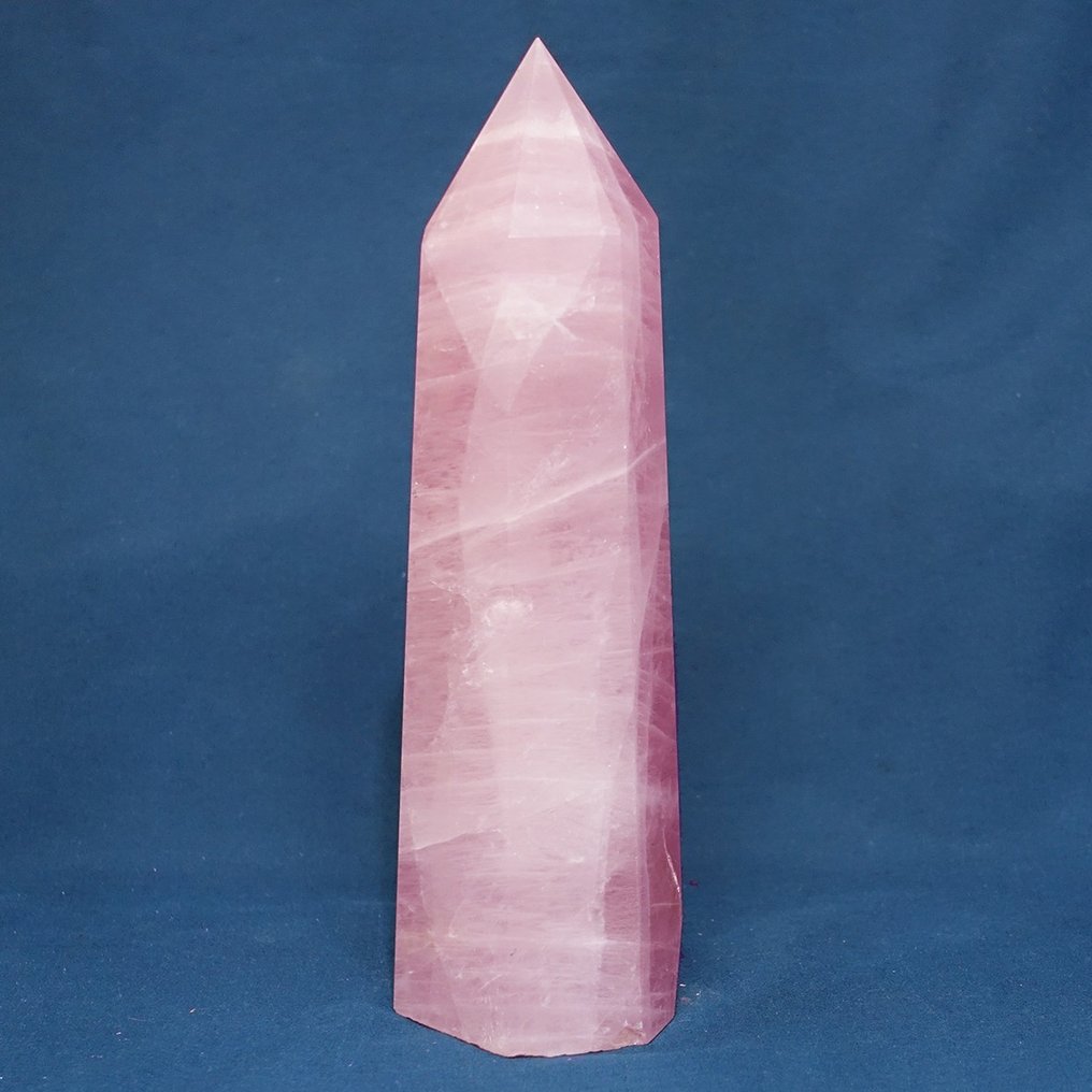 Carved Monolith in Rose Quartz - Height: 230 mm - Width: 75 mm- 1430 g