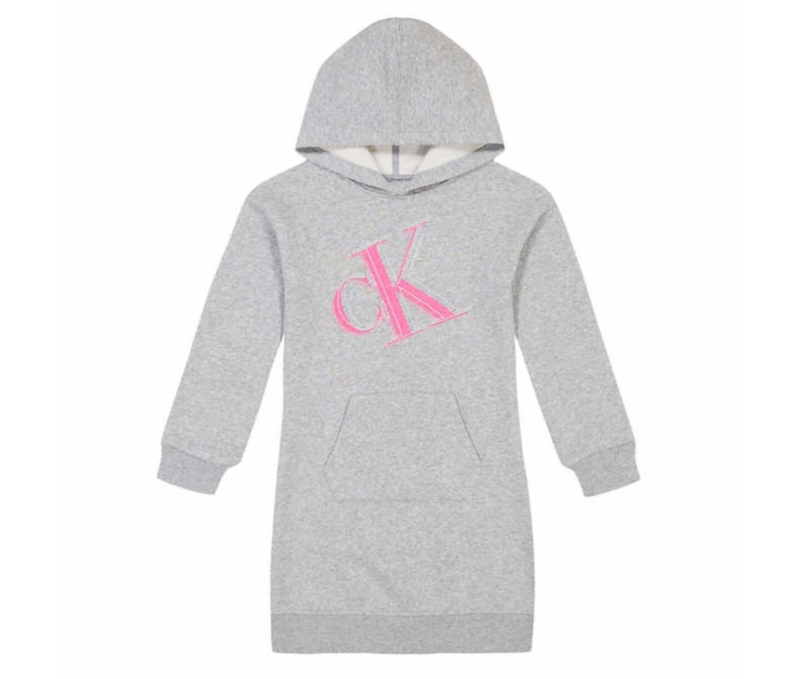 Calvin Klein Jeans Gray Hoodie Dress Youth Girl Shirt Size S-7/9 New with Tag