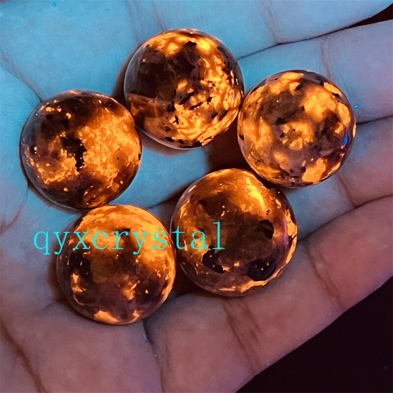 5pcs Natural Yooperite Ball Flame's stone 17mm+ sphere quartz crystal Healing
