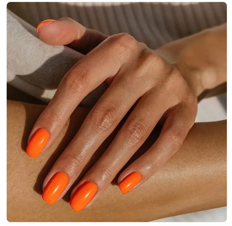24 Press On False Nails Sticky Tabs Reusable Mid Length Square Tips FULL COLOUR