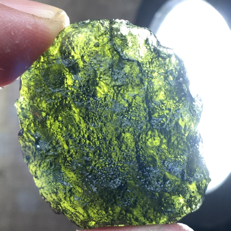 80.1Ct MOLDAVITE From Czech Republic From Meteorite Impact With Chips