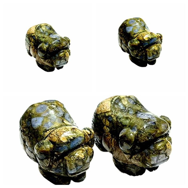 Raw Natural Quartz Crystal Skull Carved Pig Wild Boar Piggy Animal Healing Stone