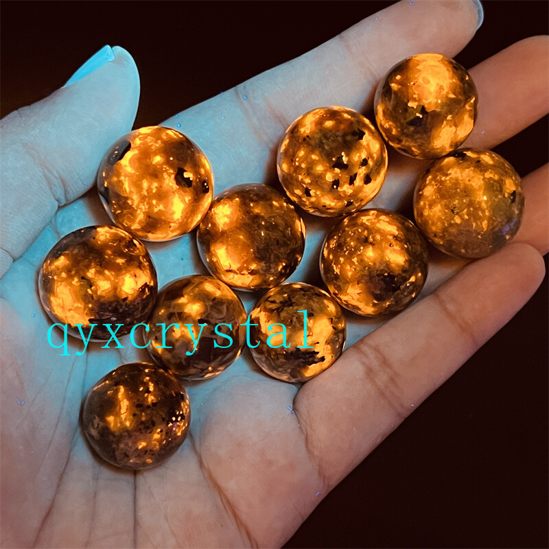 5pcs Natural Yooperite Ball Flame's stone 17mm+ sphere quartz crystal Healing