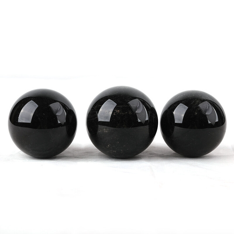 80mm Große Natürliche Schwarze Obsidian Stein Kugel Heilung Quarz Kristall Ball