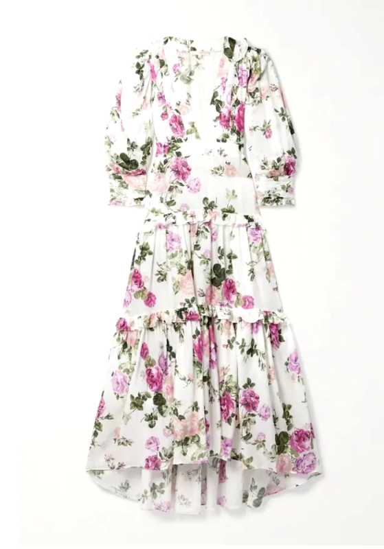 LoveShackFancy lorencia roses long maxi dress XS 2 NWT $700