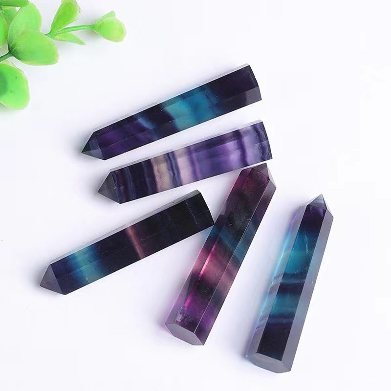 Natural Crystal Point Wand Tower Column Chakra Obelisk Quartz Healing Stone Rock