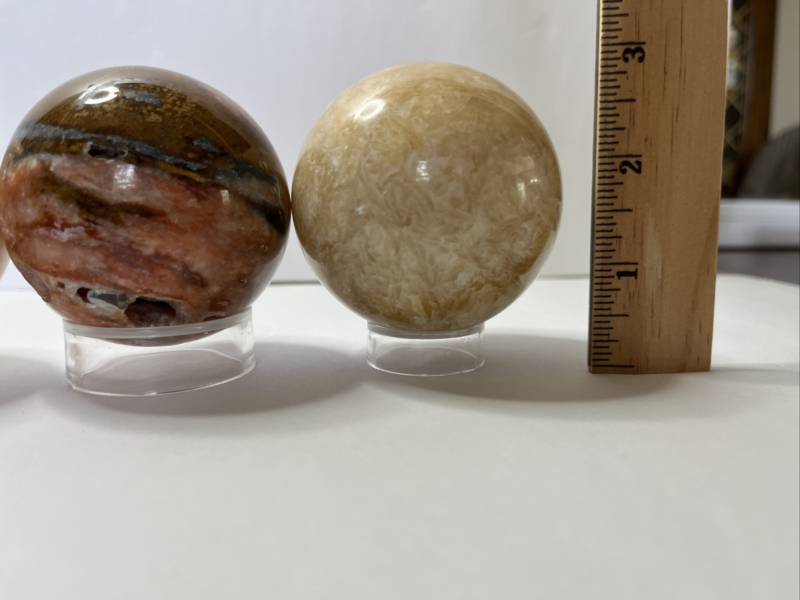 Crystal Sphere Lot With Stands Different Materials