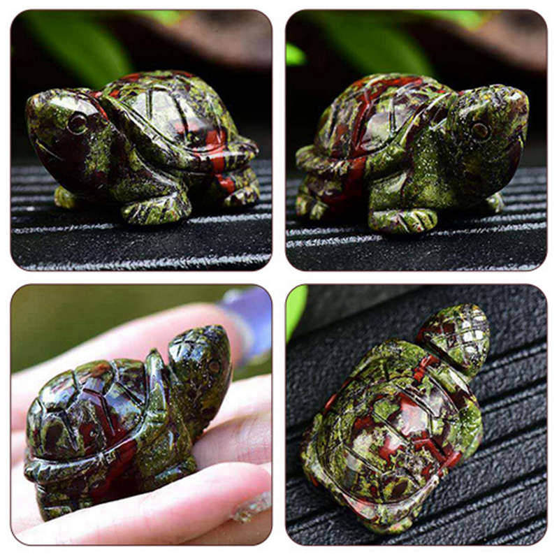 Natural Quartz Carved Longevity Tortoise Crystal Healing Gemstone Animal Turtle