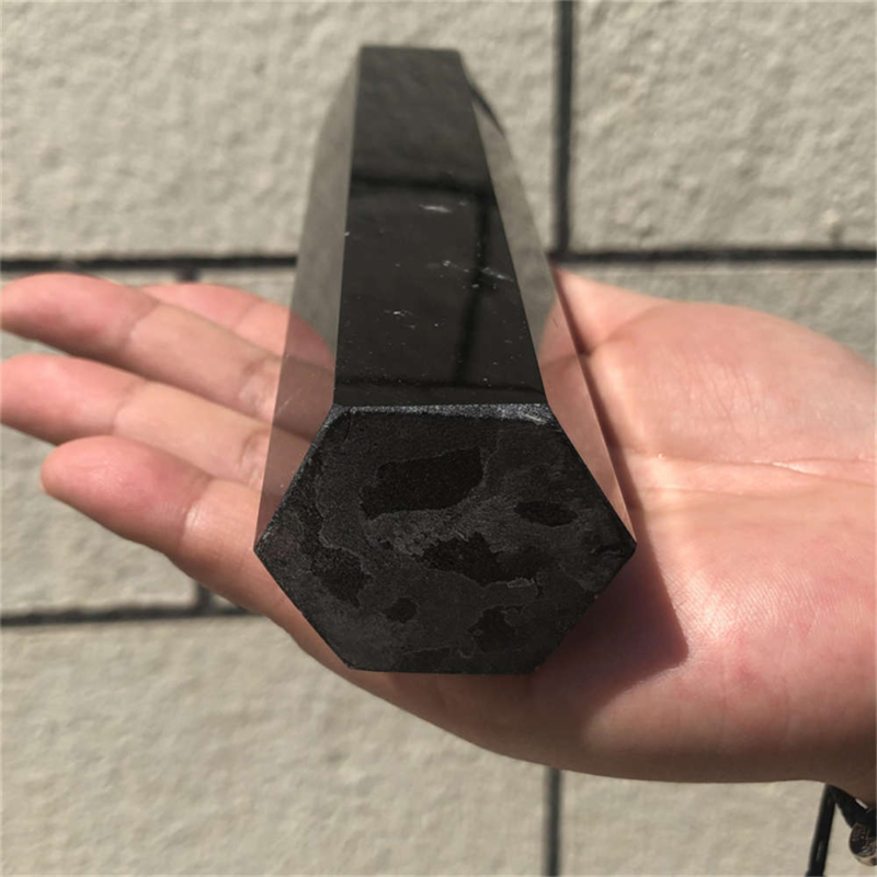 510g Natural Obsidian Obelisk Quartz Crystal Point Wand Tower Healing