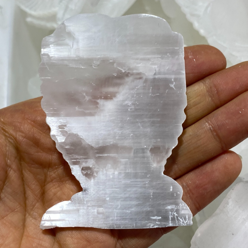 2.5”+ Natural Gypsum Selenite swan Hand Carved Quartz Crystal Reiki healing 1PC