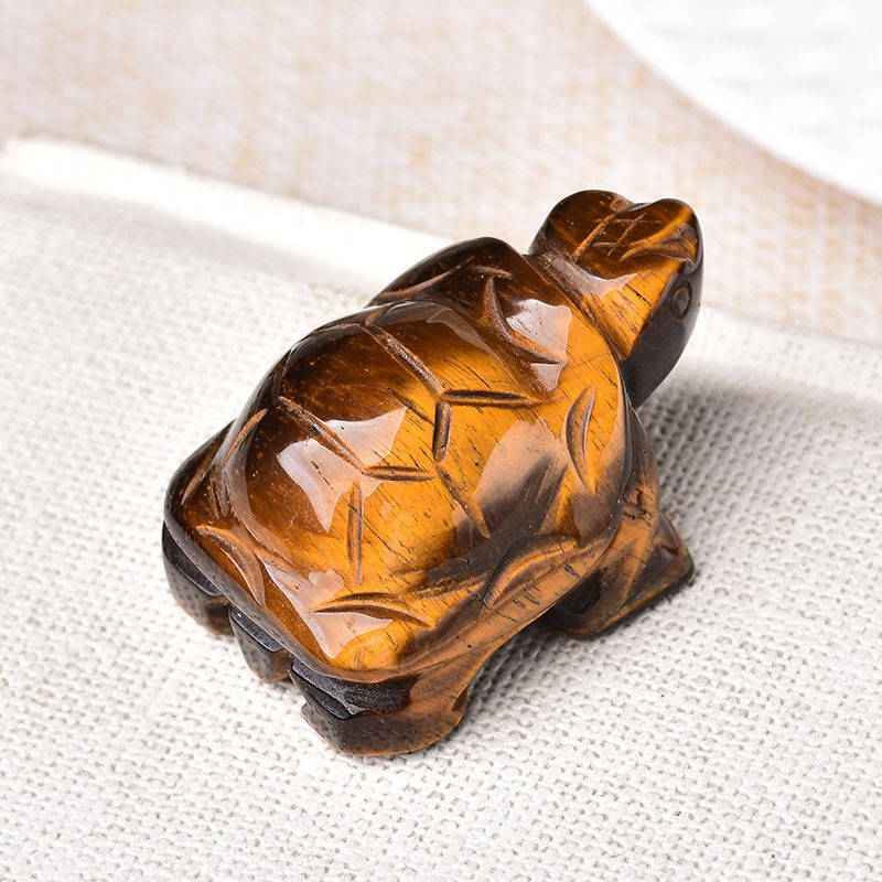 Natural Quartz Crystal Carved Longevity Tortoise Healing Gemstone Animal Turtle