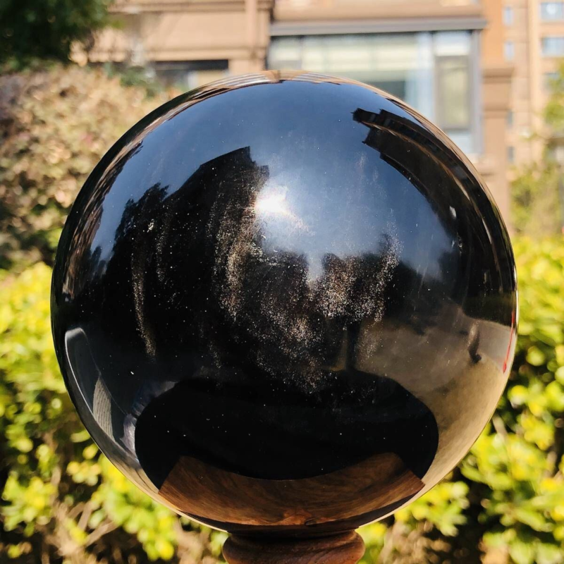 3.71LB Natural Beautiful Silver obsidian ball Quartz Crystal Sphere Healing 345