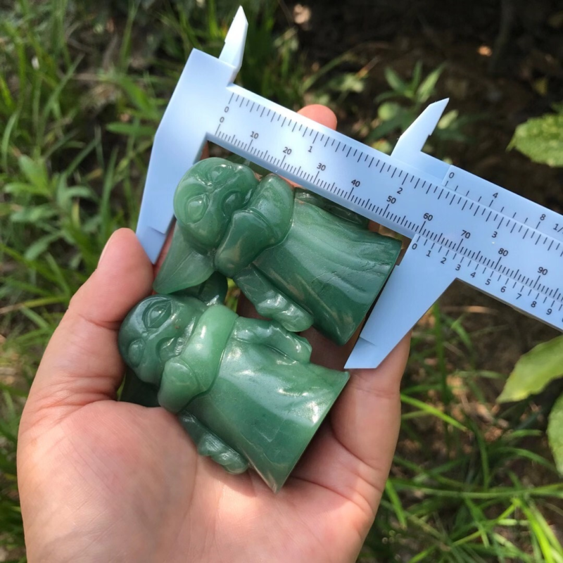 1PC Natural Dongling jade Judas Quartz Crystal Skull Healing Gem Gift Random