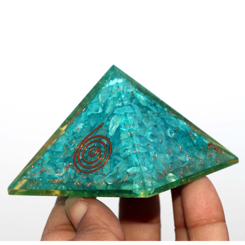 70X68mm Blue Quartz Crystals Feng Shui Orgone Pyramid Energy Generator AU Q225