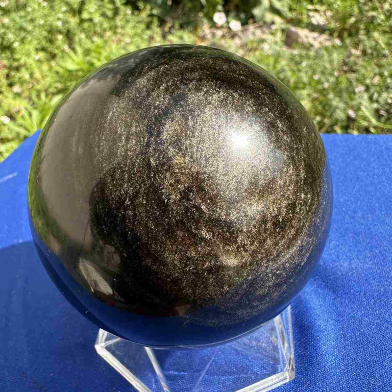 625g natural Gold obsidian sphere quartz crystal polished ball healingg