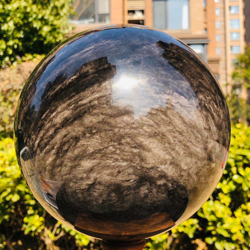 11.35LB Natural Silver Obsidian Quartz Crystal Ball Sphere Healing HH302
