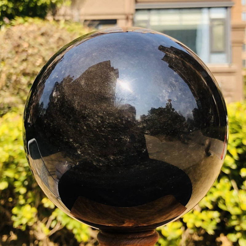 4.55LB Natural Beautiful Silver obsidian ball Quartz Crystal Sphere Healing 354