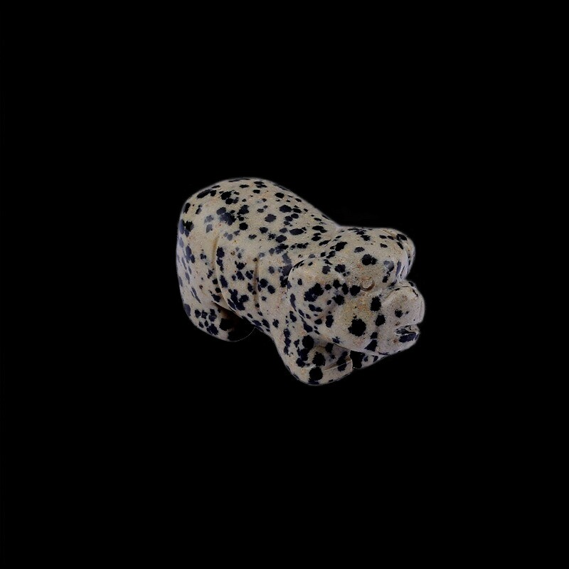 Raw Natural Quartz Crystal Skull Carved Pig Wild Boar Piggy Animal Healing Stone