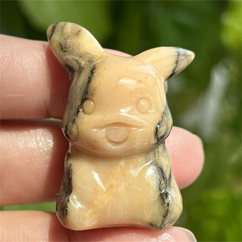 1.5" Natural quartz carved Pikachu skull Quartz crystal skull reiki healing