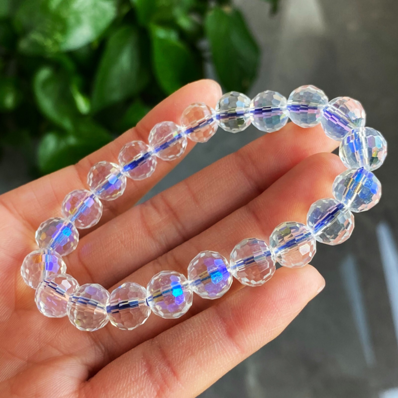 9.7mm Natural Blue Moonstone Strong Light Crystal Beads Bracelet