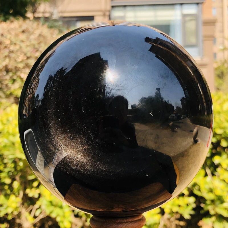 4.37LB Natural Beautiful Silver obsidian ball Quartz Crystal Sphere Healing 349