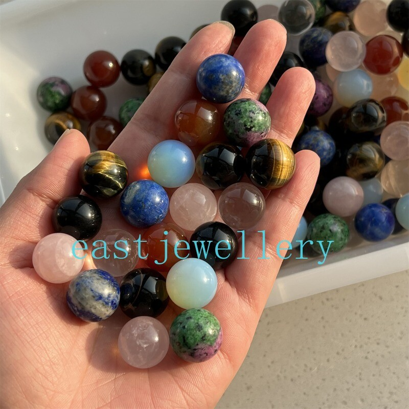 10pcs Natural Mixed Sphere Quartz Crystal Carved Gem Ball Reiki Healing 15mm+