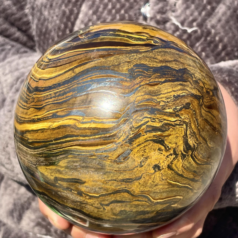 7.27LB Natural Tiger's Eye Ball Quartz Crystal Sphere Gem Healing Décor