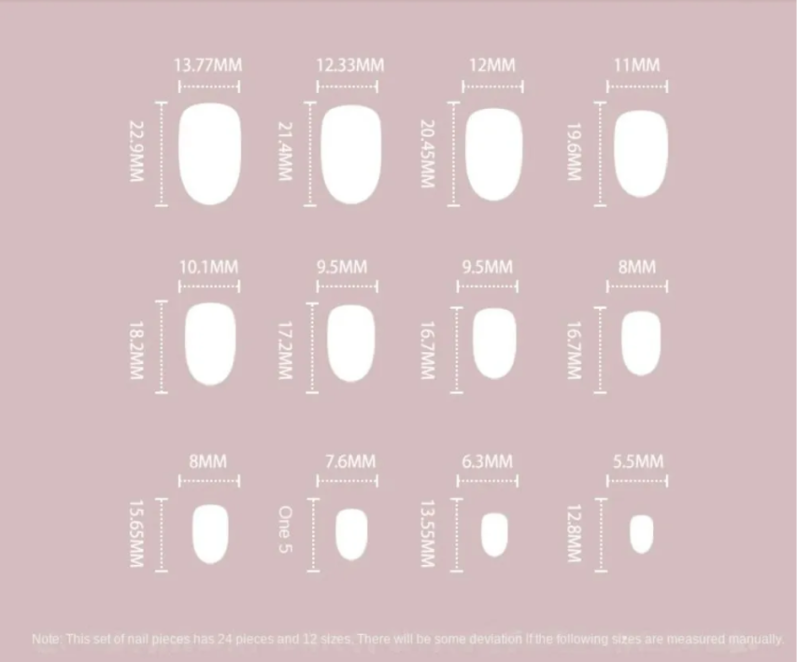 24 Press On False Nails Sticky Tabs Reusable Mid Length Square Tips FULL COLOUR