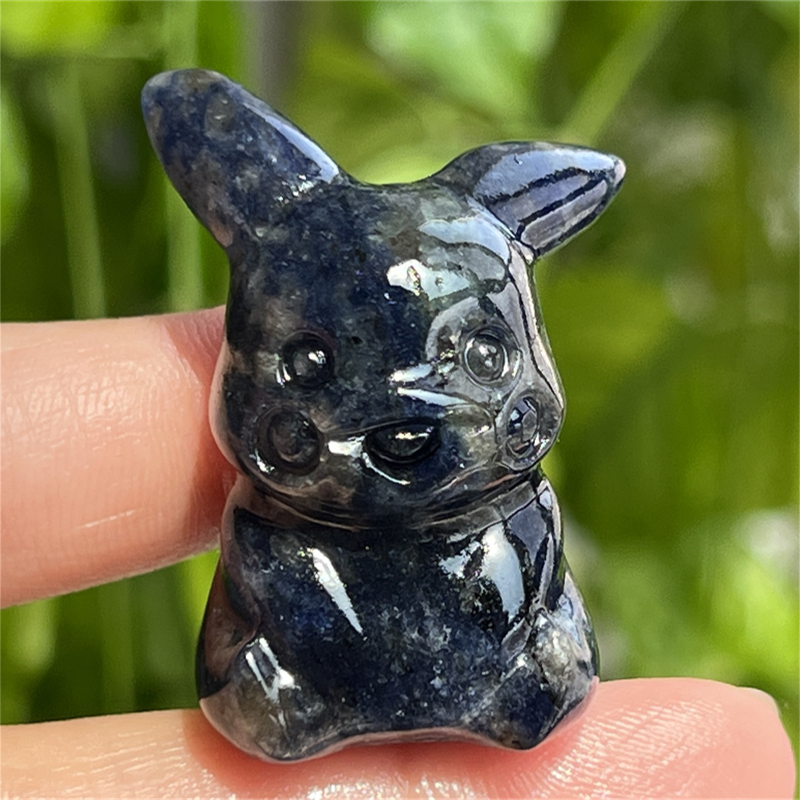 1.5" Natural quartz carved Pikachu skull Quartz crystal skull reiki healing