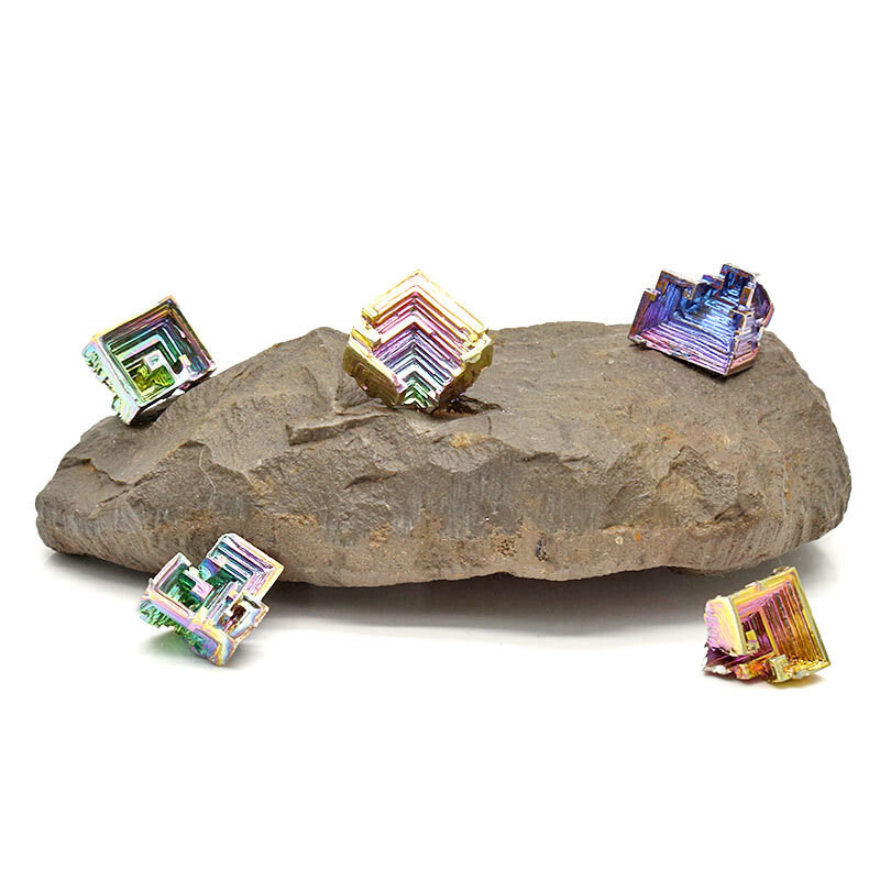 Natural Rainbow Aura Titanium Bismuth Healing Crystal Gemstone Specimens Reiki