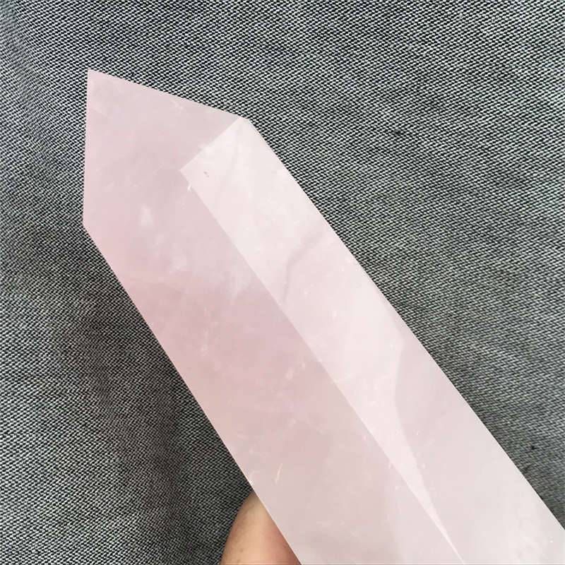 1.04kg Natural Rose Quartz Obelisk Quartz Crystal Point Wand Healing Gem