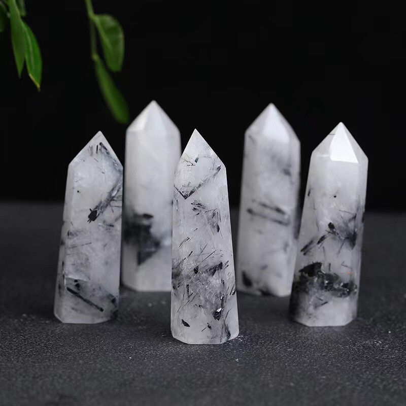 Natural Crystal Point Wand Tower Column Chakra Obelisk Quartz Healing Stone Rock