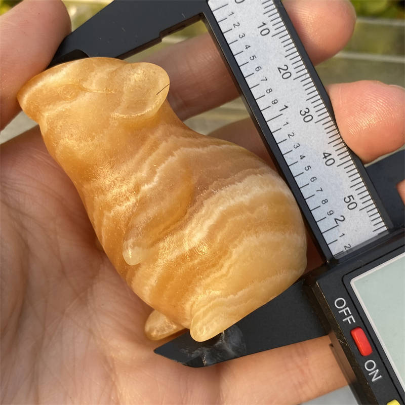 1pc Natural Calcite mouse carved Quartz Crystal stone skull Reiki healing