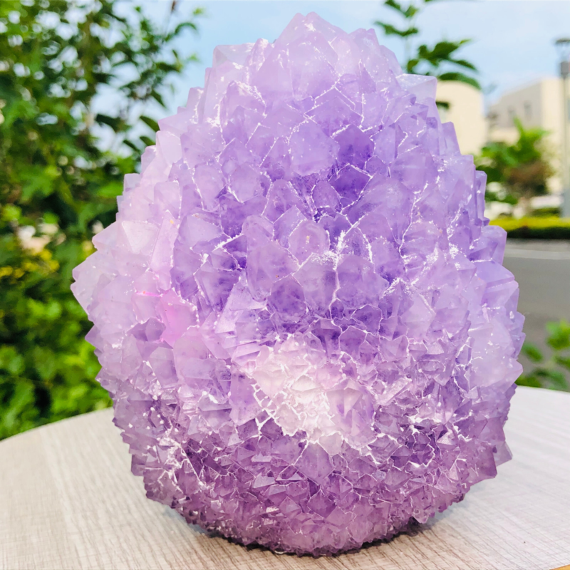 1020g Home Decor Purple Potassium ALUM Octahedral Crystal Stunning Crystal HD187