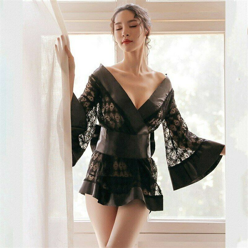 Japanese Kimono Cardigan Mujer Women Haori Sleepwear Yukata Satin Short BathRobe