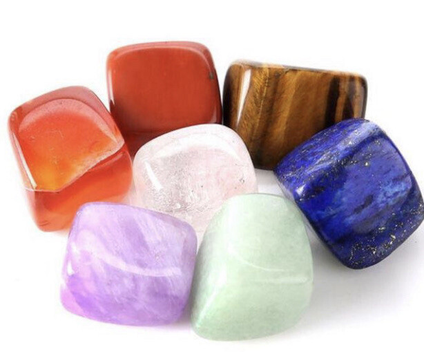 Set Of 7 Chakra Healing Balancing Gemstones - You Get 7 Different Stones.