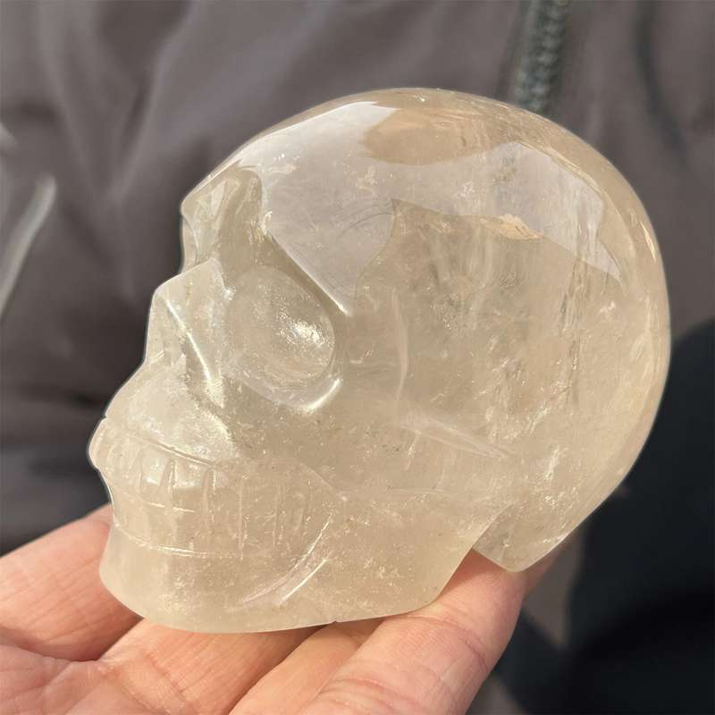 0.41kg Natural clear quartz skull carved Quartz Crystal skull Healing