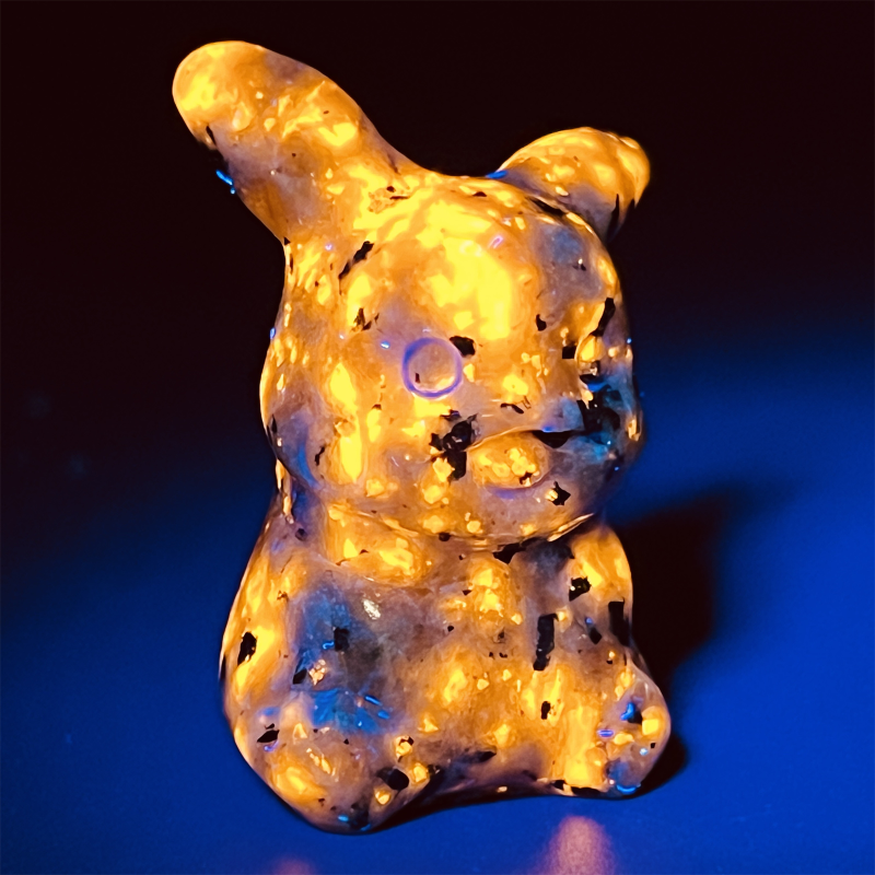 1.5" Natural quartz carved Pikachu skull Quartz crystal skull reiki healing