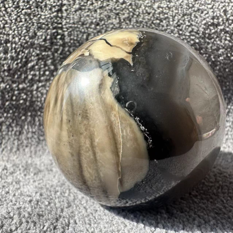 1pc 180+Natural Volcanic agate Ball quartz crystal sphere Reiki Healing 50mm+